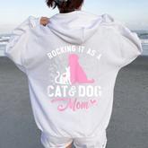 Cat And Dog Mom For Mother's Day Pet Lovers Furmama Women Oversized Hoodie Back Print
