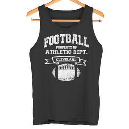 Fußballeigentum In Cleveland Der Athletic Dept Retro-Grunge Tank Top - Seseable