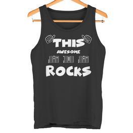 Herrenater Gitarrist Dad Rocks Gitarre Akkordatertagsgeschenk Tank Top - Seseable