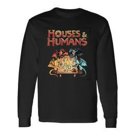 Häuser Und Menschenintage Retro 90Er Jahre Witz Gaming D20 Langarmshirts - Seseable