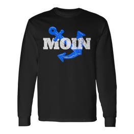 Moin Hamburg Hamburger Hafen Anker Fan Perle Hh Hamburg Langarmshirts - Seseable