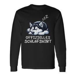 Offizielleschlaf Husky Huskysiberian Hund Hunde Langarmshirts - Seseable