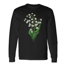 Weiße Maiglöckchen Frühlingsblume Aquarell-Geschenk Langarmshirts - Seseable