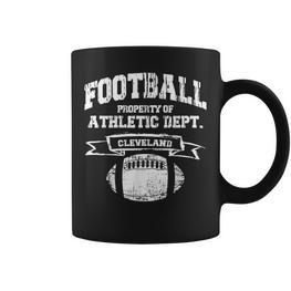 Fußballeigentum In Cleveland Der Athletic Dept Retro-Grunge Tassen - Seseable