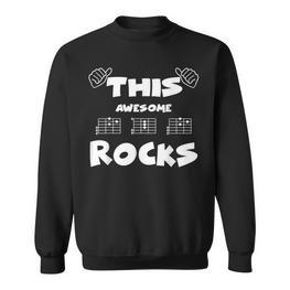 Herrenater Gitarrist Dad Rocks Gitarre Akkordatertagsgeschenk Sweatshirt - Seseable