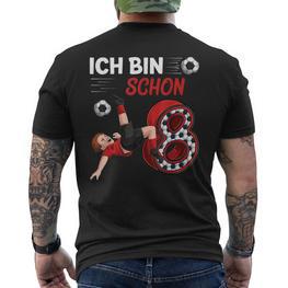 8 Geburtstag Junge Fussball 8 Jahre Fußballer Geschenk T-Shirt mit Rückendruck - Seseable
