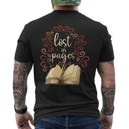Buchleser Lost In Pages Büchersüchtige Die Bücher Lesen T-Shirt mit Rückendruck - Seseable