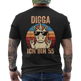 Digga Ich Bin 55 55 Geburtstag Mann T-Shirt mit Rückendruck - Seseable