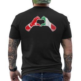 Türkei Italien Flagge Türkisch Italienisch Herz T-Shirt mit Rückendruck - Seseable