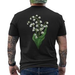Weiße Maiglöckchen Frühlingsblume Aquarell-Geschenk T-Shirt mit Rückendruck - Seseable