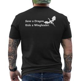Xaddy Rette Einen Drachenritt Ein Wingleader Fantasy Bookish Nerds T-Shirt mit Rückendruck - Seseable