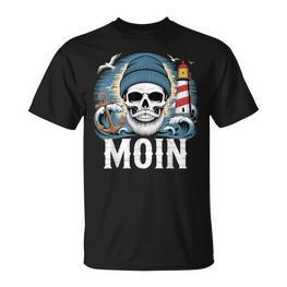 Moin Norddeutschland Totenkopf Nordsee T-Shirt - Seseable