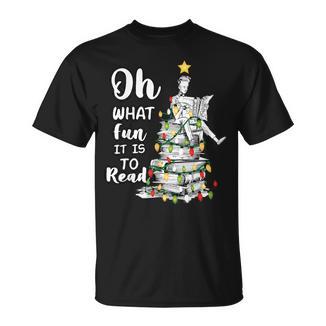 Oh What Fun It Is To Read Librarian Christmas Book Lover T-Shirt - Bookorys AU