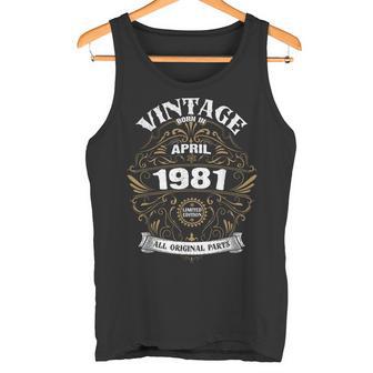 1981年4月生まれ オリジナルパーツ ヴィンテージ 4月 誕生日 タンクトップ - Kawaiitshirt