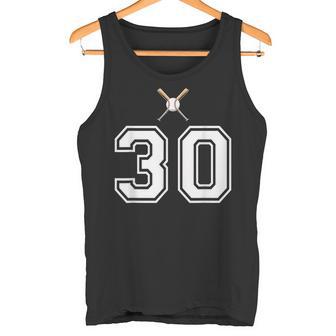 30 番 野球スタイル ヴィンテージホワイト タンクトップ - Kawaiitshirt