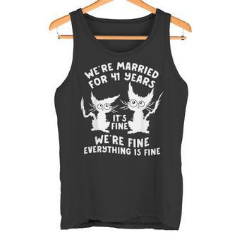 41年目の結婚記念日 結婚41年目 いい猫 面白い タンクトップ - Kawaiitshirt