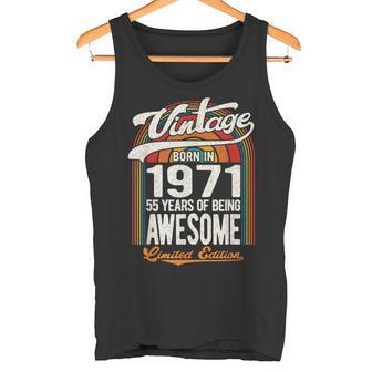55 Years Of Awesome Born 1971 限定版 55歳の誕生日 タンクトップ - Kawaiitshirt