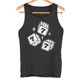 777 ラッキーダイス エンジェルナンバー ブラックワーク タンクトップ - Kawaiitshirt