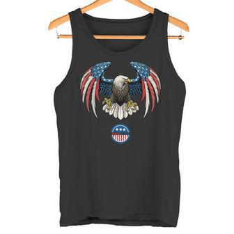 Abstract Unitedtates Of America Wild Eagle With Usa Flag タンクトップ - Kawaiitshirt