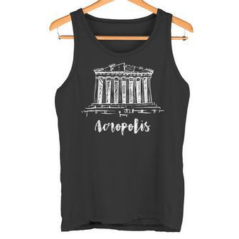 Acrópolis Del Partenón De Atenas Grecia Bosquejo Dibujo Deistas Camiseta sin mangas - Regaloses