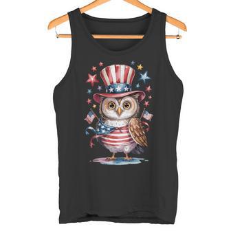 Adorable Hibou Drapeau Américain Tenue Feu D'artifice 4 Juillet Débardeur e - Cadeauxyz