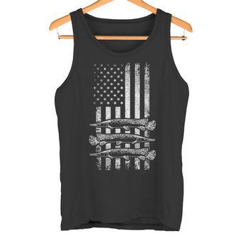 Alligator Gar Usa レトロ ヴィンテージ アメリカン ガーフィッシュ ガーパイク タンクトップ - Kawaiitshirt