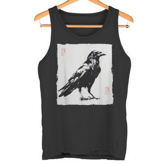 Arte Japonés Cuervo Cuervo Estilointage Gótico Camiseta sin mangas - Regaloses