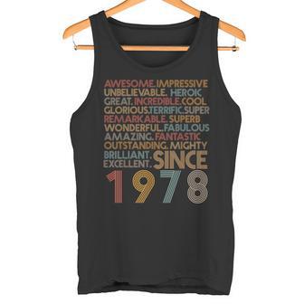 Awesomeince 1978 46Th Birthday Born In 1978 46 Years Old タンクトップ - Kawaiitshirt