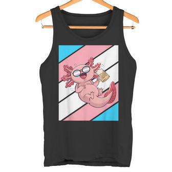 Axolotl Drapeau Transgenre Avec Bière Lgbtq Proud Pride Trans Débardeur e - Cadeauxyz