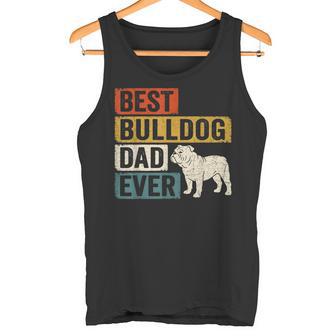 Best Bulldog Dad Ever レトロ ヴィンテージ ブルドッグデザイン タンクトップ - Kawaiitshirt