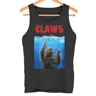 Beware Of Claws 面白いナマケモノ シャーク 映画 パロディ タンクトップ - Kawaiitshirt