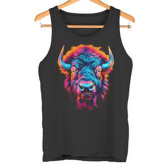 Bison Portrait Animal Illustration Graphique Bison Débardeur e - Cadeauxyz