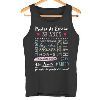 Bodas De Estaño 33 Años Aniversario De Boda Regalo Camiseta sin mangas - Regaloses