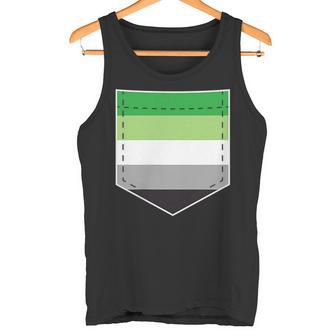 Bolsillo De Bandera Del Orgullo Romántico Lgbtq Lgbtqia Aromático Camiseta sin mangas - Regaloses
