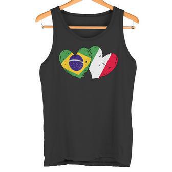 Brasil Italia Bandera Corazones Patrimonio Italiano Brasileño Camiseta sin mangas - Regaloses