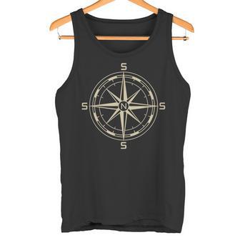 Brújula Tierra Plana Encabezados Estrella Norte Polar Mem Camiseta sin mangas - Regaloses