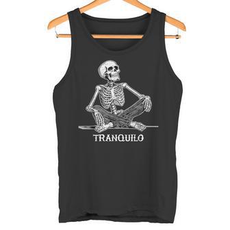Calaca Tranquilo リラックススケルトンデザイン タンクトップ - Kawaiitshirt