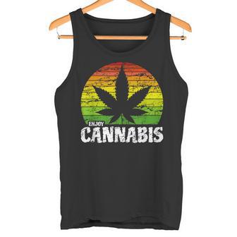 Cannabis ヴィンテージ 麻葉 レトロ マリファナ タンクトップ - Kawaiitshirt