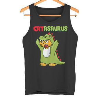 Catasaurus T-Rex Cat Kitten Dinosaur Feline Dino Dragon タンクトップ - Kawaiitshirt