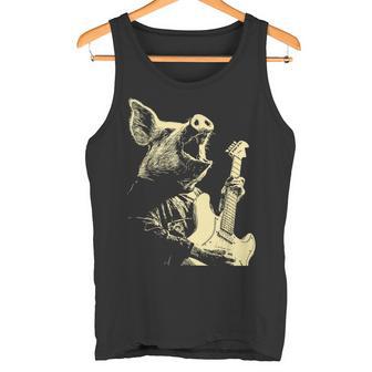 Cerdo Con Guitarra Rocker Guitarrista Animal Punk Rock Grunge Camiseta sin mangas - Regaloses