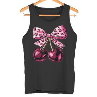 Cerises À Nœud Coquette Léopard Rose Cerise Débardeur e - Cadeauxyz