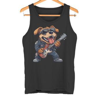 Chien De Heavy Rock Metal Avec Musique Rock À La Guitare Débardeur e - Cadeauxyz