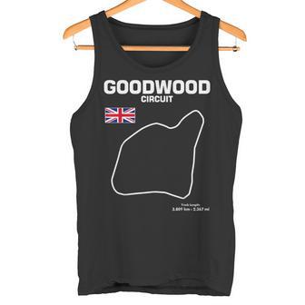 Circuito Famoso Esquema Goodwood Pista Carrera Fan Car Racing Camiseta sin mangas - Regaloses