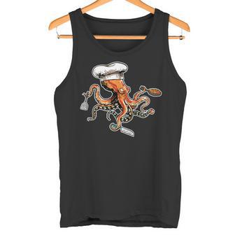 Cocinero De Pulpo Divertido Con Gorro De Cocinero Camiseta sin mangas - Regaloses