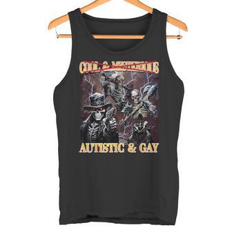 Cool And Mysterious Autistic And Gay Mèmequelette Drôle Débardeur e - Cadeauxyz