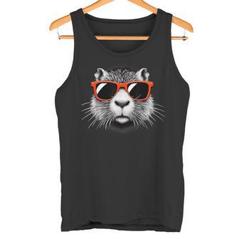 Cool Nutria Con Gafas Deol Arte Gráfico Camiseta sin mangas - Regaloses