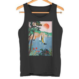 Costa Azul Francia Retrointageiajesacaciones Camiseta sin mangas - Regaloses