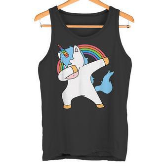 Dabbendes Einhorn Dab Unicorn Dabbing Regenbogen Fantasie Tank Top - Seseable