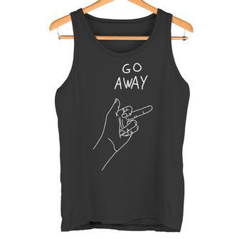 De Dedo Medio Dedo Medio Go Away Hau Ab Go Away Camiseta sin mangas - Regaloses
