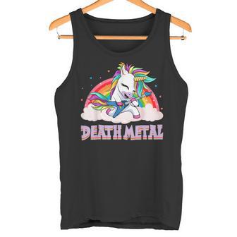 Death Metal Einhorn Regenbogen Goth Genre Punk Musik Magisch Tank Top - Seseable